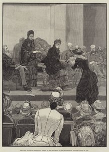 ベアトリス王女がブルームズベリー女子美術学校の生徒に賞を贈る 作： Henry Stephen Ludlow